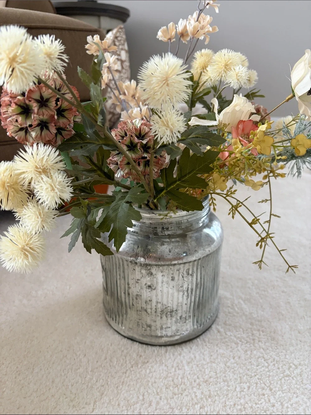 Pottery Barn Silver Mercury Glass Biscuit Jar Accent